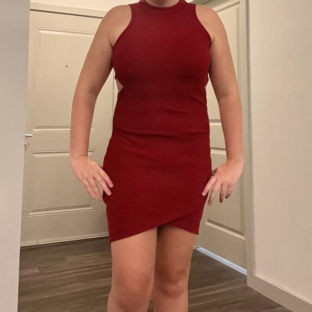 Red mini dress